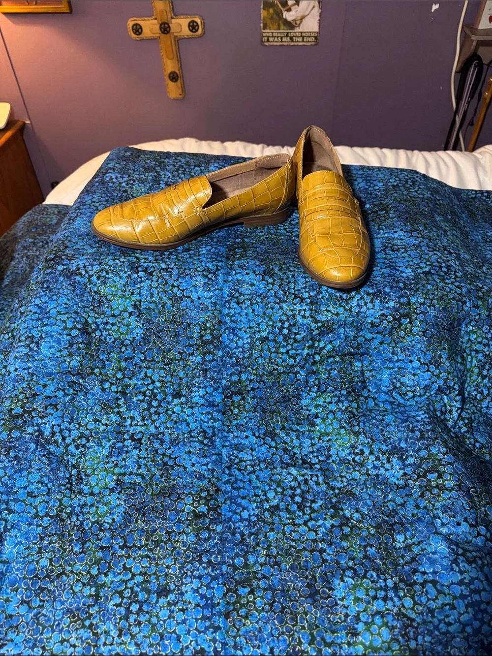 Rockport Olive Croc-Embossed Penny Loafers